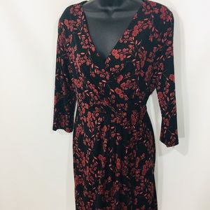 Tahari floral faux wrap dress